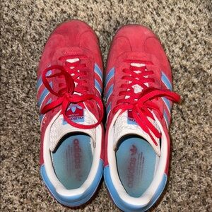 Adidas Red and Light Blue Gazelles